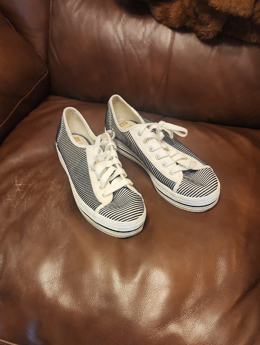 Keds x Kate Spade Black & White Striped Sneakers